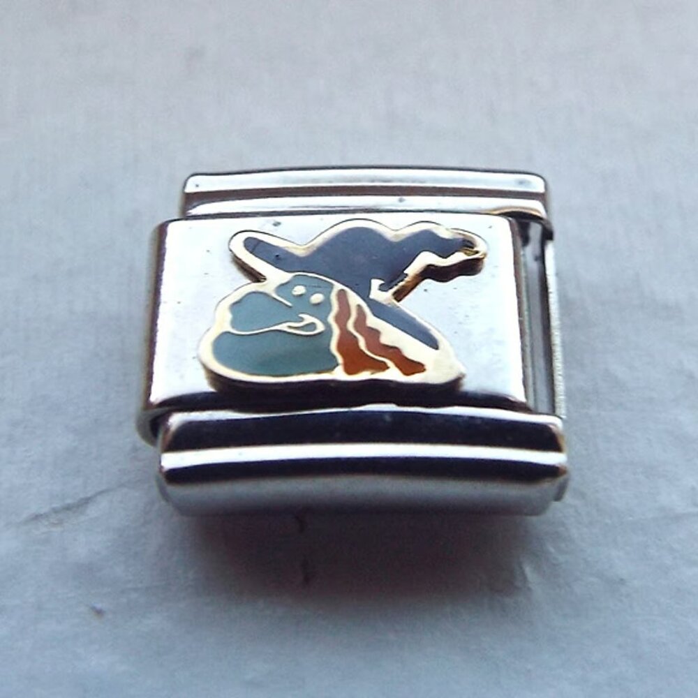 Enamel Witch Hazel from Bugs Bunny 9mm stainless steel italian charm link new